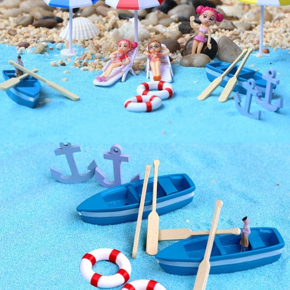 Toddmomy 3pcs Miniature Resin Boats Nautical Decor For Beach Terrarium Boat Home Decorations