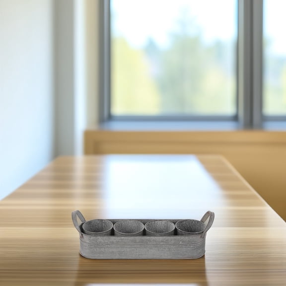 Toddmomy 4 Metal Flower Pots with Clean Crisp Design in Silver Color Ideal for Indoor Decoration 13X3.9in