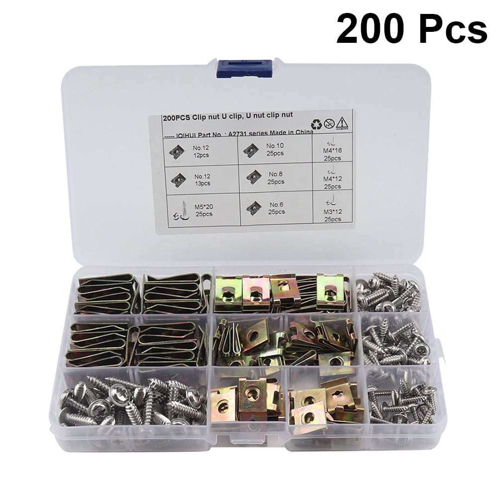 Toddmomy 480Pcs Assorted Color U Clip Nut Car Fastening Screws for ...