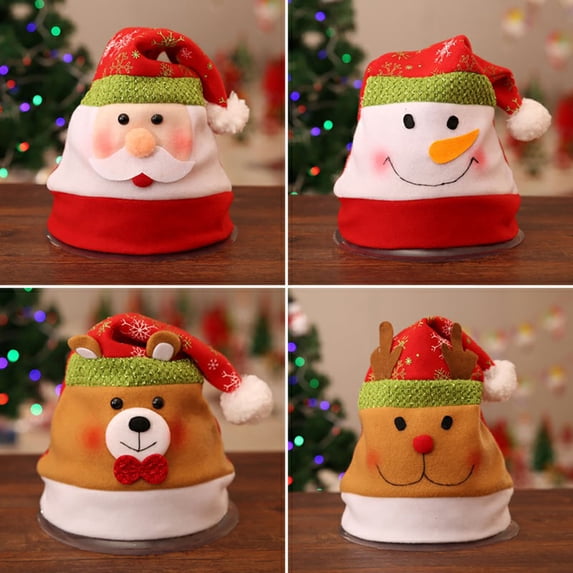 Toddmomy 4Pcs Crazy Holiday Hat Snowman Shape Fabric Material For Masquerade Parties