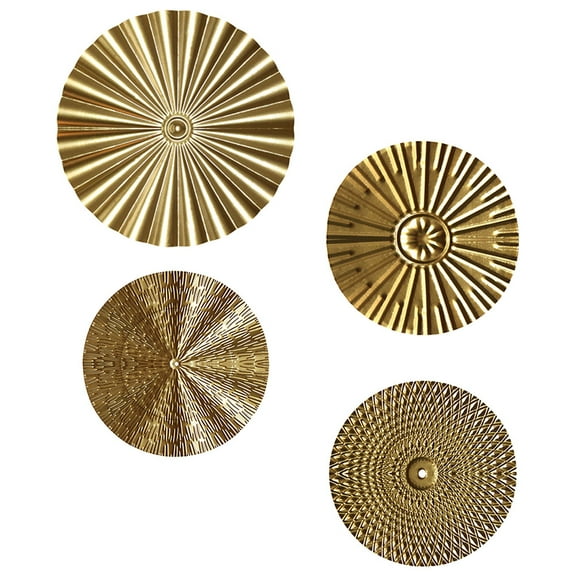 Toddmomy 4Pcs Metal Disc Wall Decor Set Circular Hanging Wall Decor for Living Room 11.8x11.8in