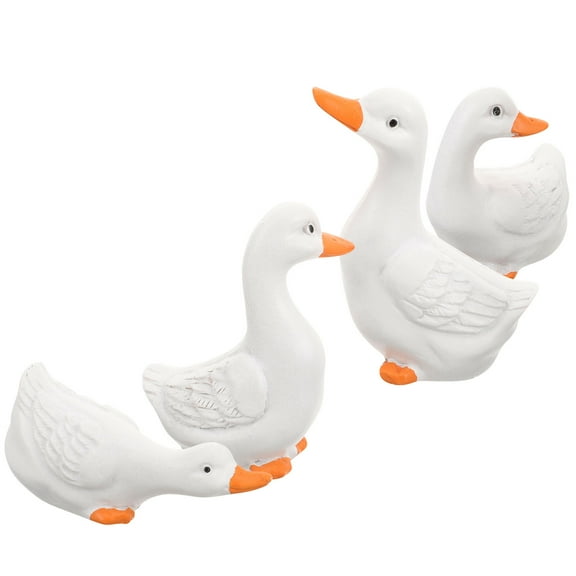 Toddmomy 4Pcs Resin Craft Duck Figurine Miniature Plastic Figurines for Indoor and Outdoor 6.5x5x3.5in