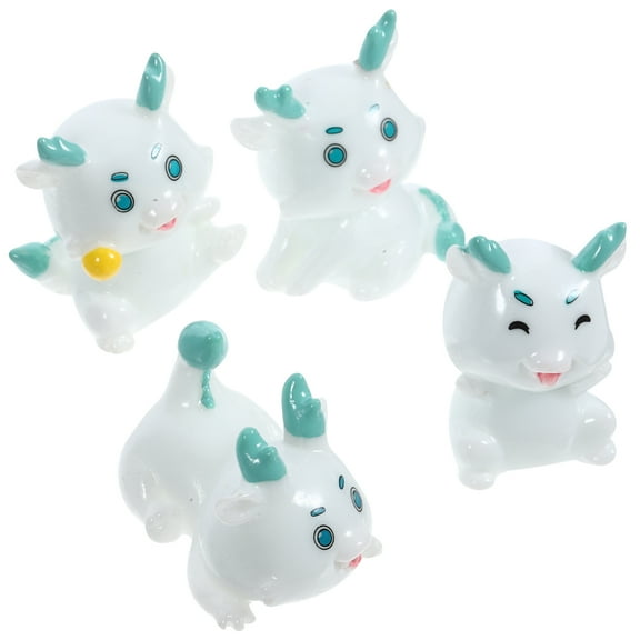 Toddmomy Chinese Style Mini Dragon Figurines Resin 4Pcs 3.00X3.00X2.10In