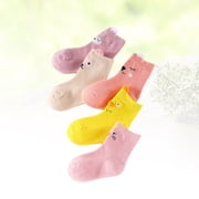 Toddmomy 5Pairs Cotton Socks for Kids Assorted Color Style Warmth and Good Breathability