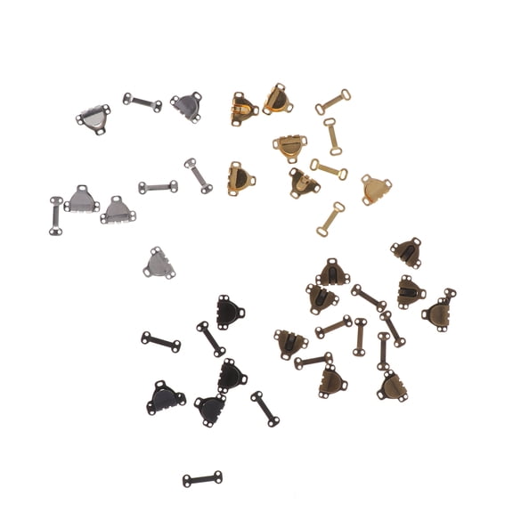 Toddmomy 60 Sets Invisible Button for Clothing Fastener Metal Rectangular Silver Bronze Gold Black Nickel 1.8x0.5x0.1in