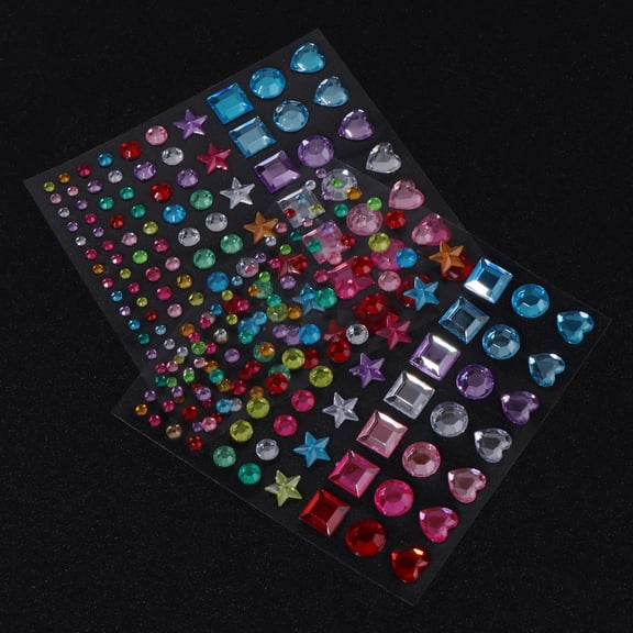 Toddmomy 6Pcs Colorful Acrylic Sticker Crystal Rhinestone Sheet for Kids Craft Projects Various Shapes