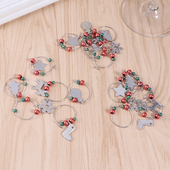 Toddmomy 6Pcs Metal Glass Rings For Carnival And Holiday Drink Marking With Elegant Style