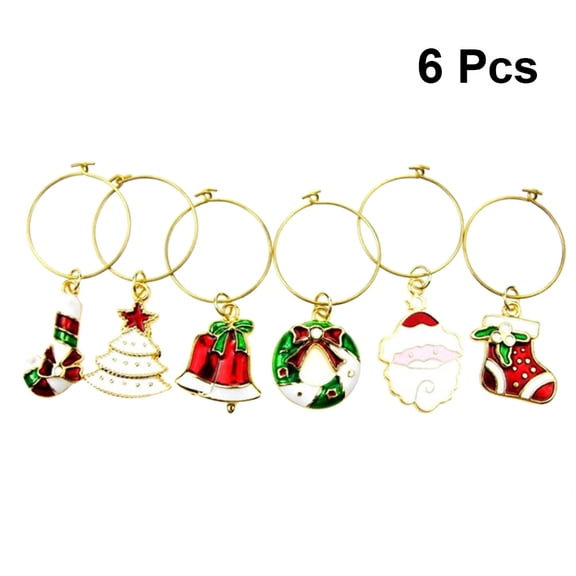 Toddmomy 6Pcs Multi Color Classic Glass Markers And Charms For Cocktail Glasses Elegant Housewarming Celebration