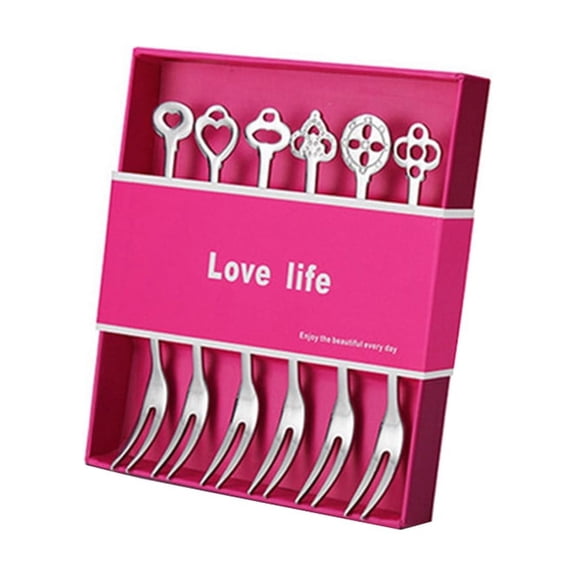 Toddmomy 6Pcs Set Stainless Steel Fruit Forks Long and Thin Elegant Dinner Tableware for Daily Use 12.5x0.4x0.1in