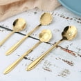 thumbnail image 1 of Toddmomy 8Pcs Golden Flower Shape Mixing Spoon Stainless Steel Elegant Tableware Set for Coffee and Tea Stirring, 1 of 8