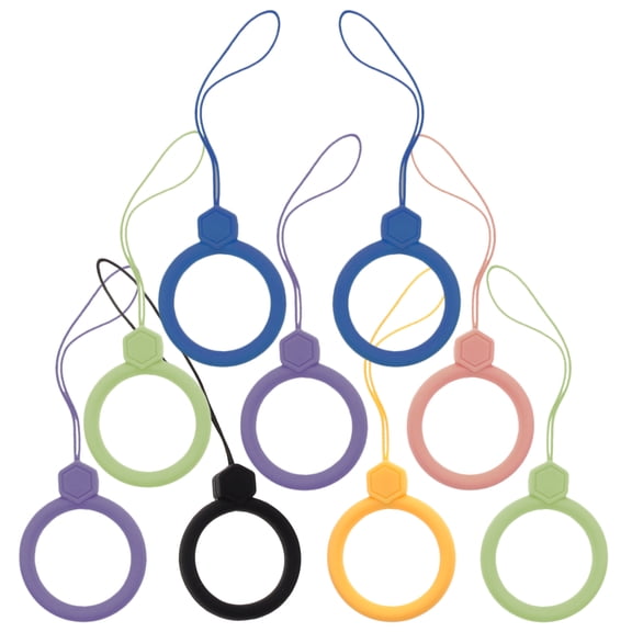 Toddmomy 9Pcs Cute Finger Ring Strap for Phone Lanyard Hands Free Use in Daily Activities 3.9in