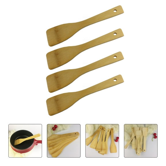 Toddmomy Bamboo Kitchen Utensils 10 Pcs Spatula for Non Stick Baking Tool