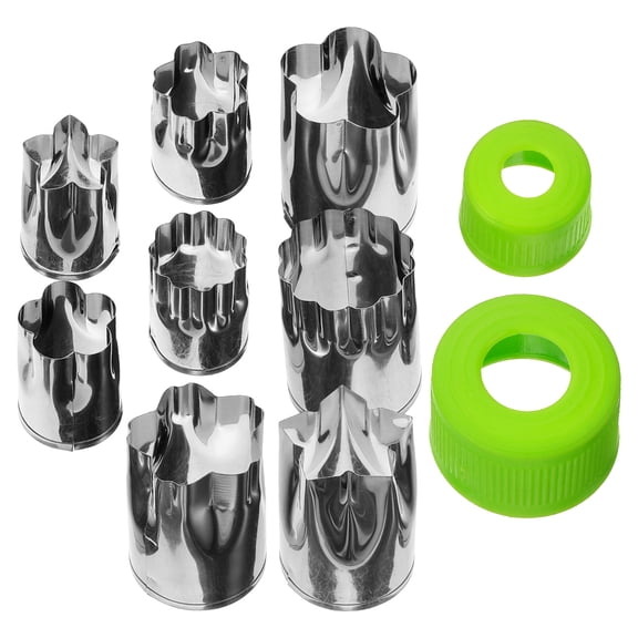 Toddmomy Fruit Flower Mold 8Pcs Stainless Steel Plastic Cutting Shaping Tool For Cake Biscuit Cookie