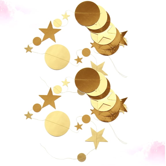 Toddmomy Golden Circle Paper Banner 157in x 3.5in for Kids Room Birthday Decor 2Pcs