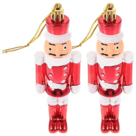 Toddmomy Nutcracker Soldier Ornament 11.8X1.6X1In Plastic Miniature Nutcrackers 2Pcs Christmas Celebration