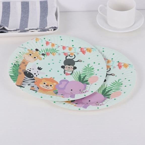 Toddmomy Paper Plates for Kids Birthday Party Supplies 9 Inch Jungle Theme
