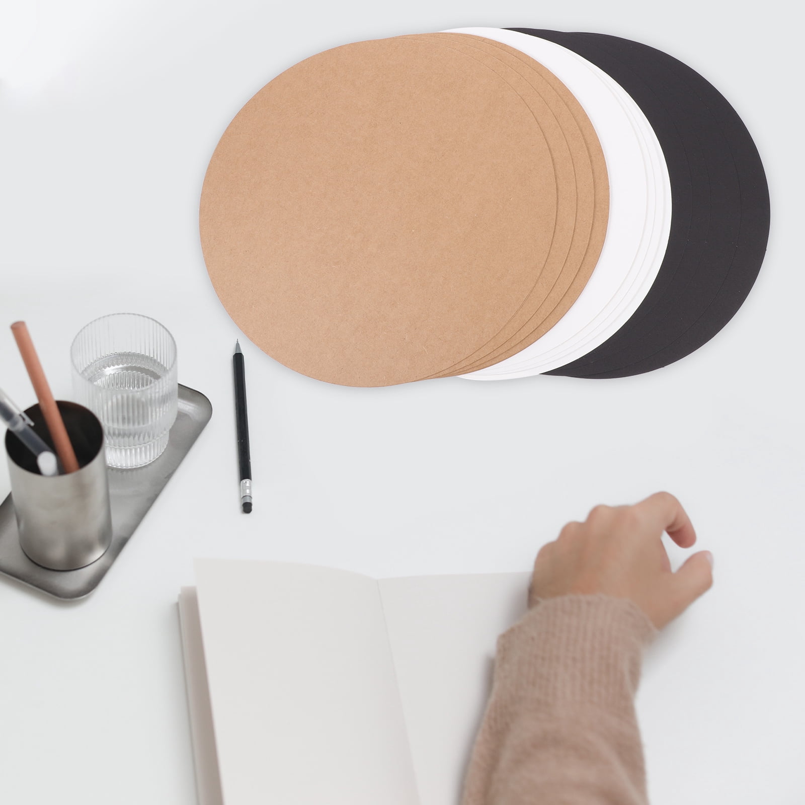 Toddmomy Round Painting Cardboard 33X0.1In White Blank Cardstock Diy Hand Drawing Art Projects 60Pcs