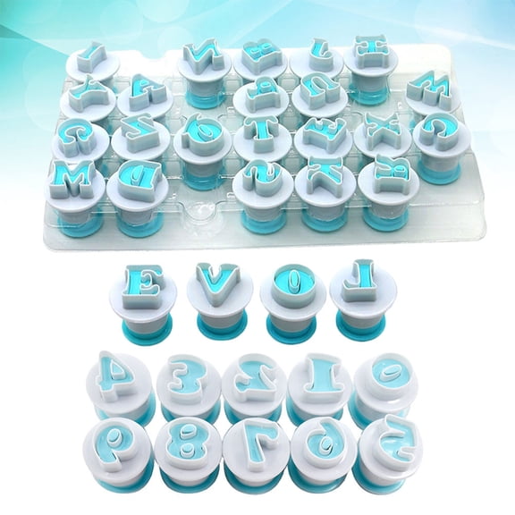 Toddmomy Sky-Blue Abs Flexible Material Embossed Molds For Marzipan Shaping And Diy Design 36 Pcs