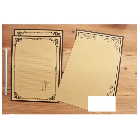 Toddmomy Vintage Lined Writing Paper Set 8Pcs Decorative for Stationery Users Letter Stationary