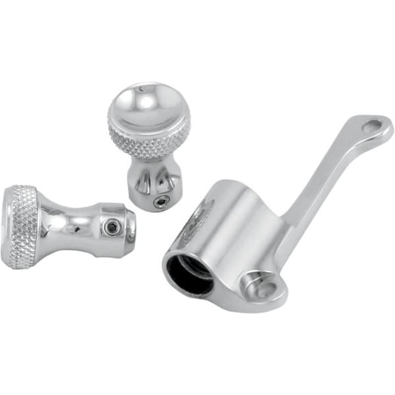 Todds Cycle TMK-1 Mikuni Choke Cable Relocation Bracket Kit and Knobs - Chrome