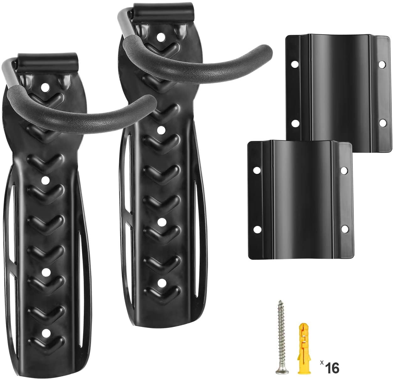 Todeco Bike Wall Mount Rack with Rear Tire Tray, Vertical Bike Hooks ...