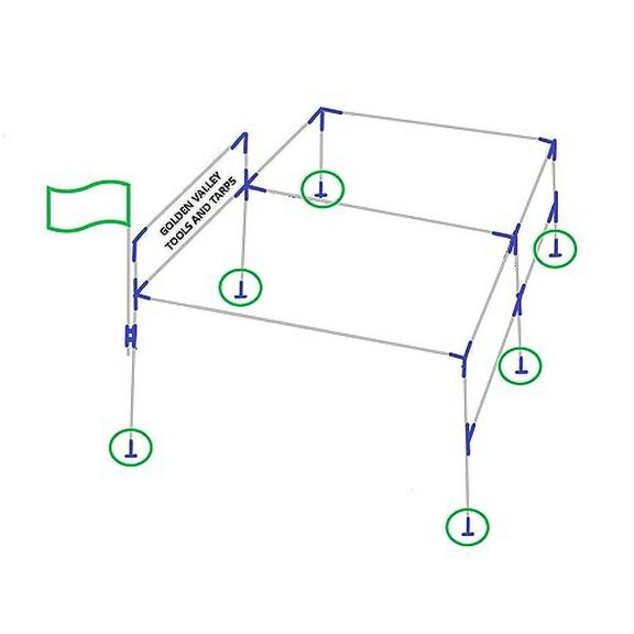 Golden Valley Tools & Tarps 10pc - 1 3/8" (FVFP) ~ Short Foot PAD/Baseball Batting CAGE Base Plate C