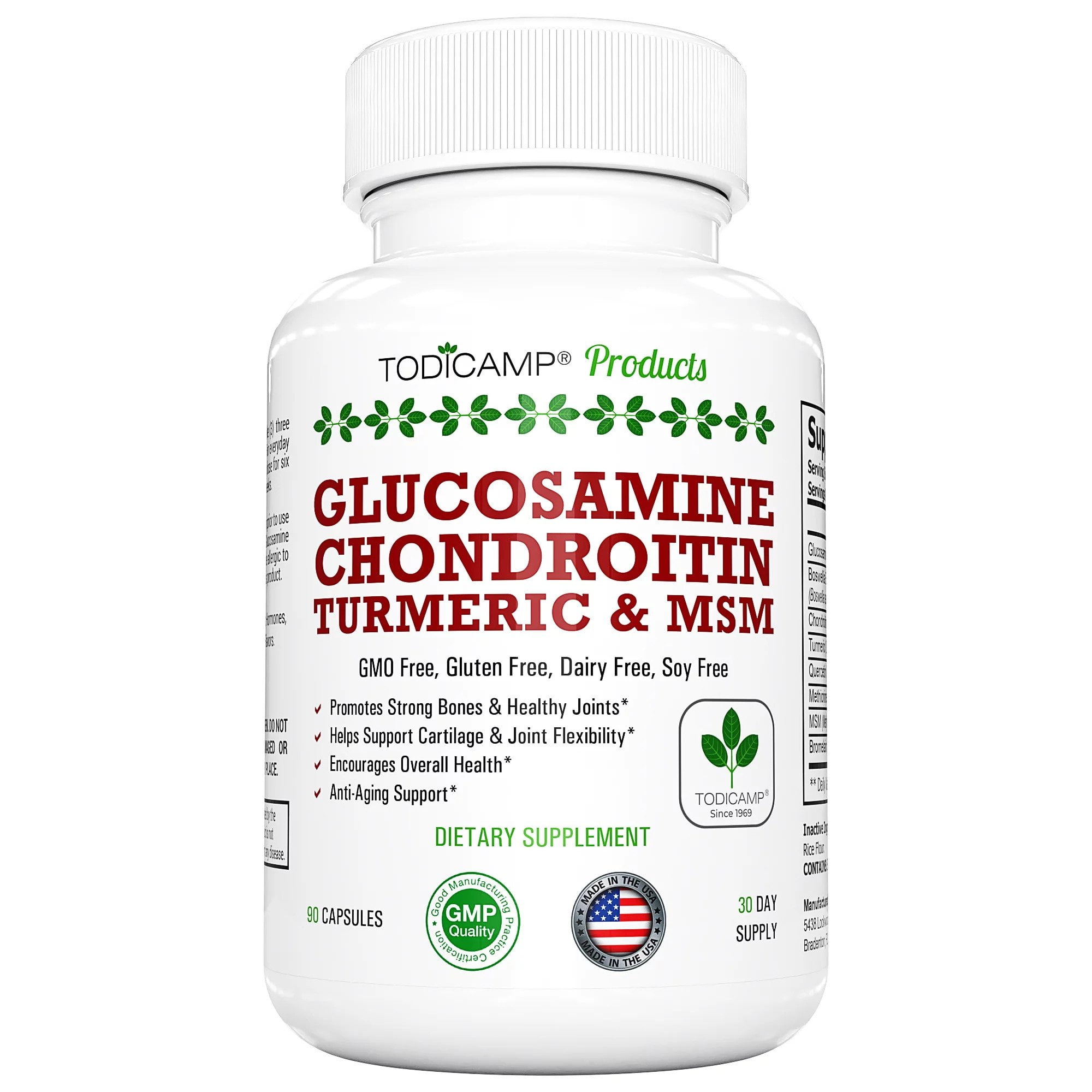 Todicamp Joint Health Supplement - Glucosamine Chondroitin MSM - Cartilage Joint Support Supplement