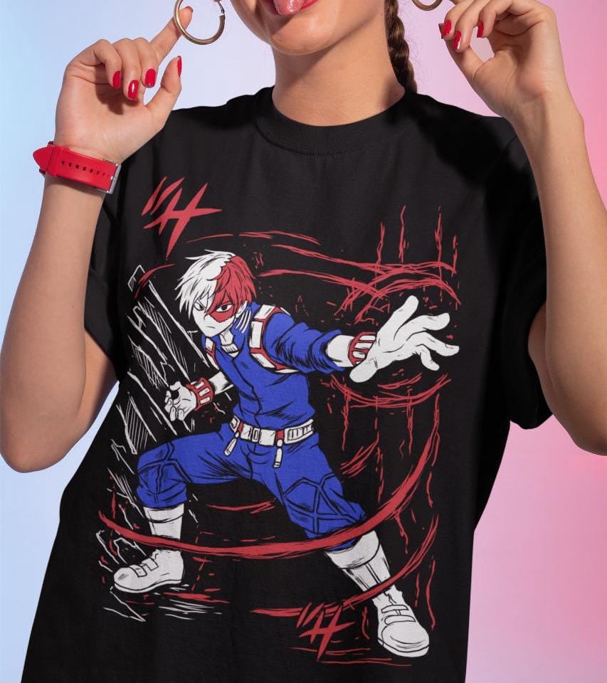 Todoroki Dynamic Anime-Inspired Unisex Heavy Cotton Tee, Perfect for ...