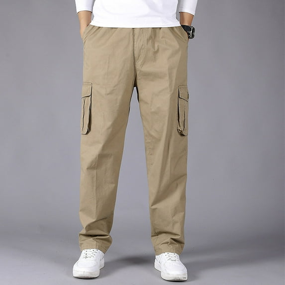Todqot Men's Cargo Pants- Casual Multiple Pockets Big and Tall Slim Fit Stretch Plus Size Abrasion Resistant Straight Leg Pants Yellow XXXXXXL