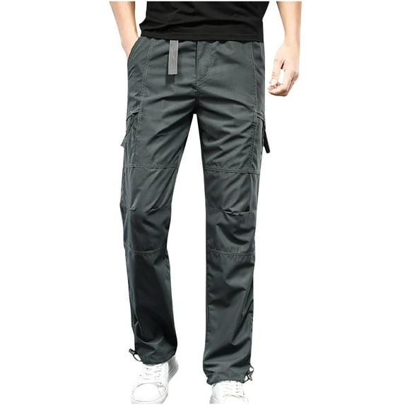 Todqot Men's Cargo Pants- Multiple Pockets Casual Big and Tall Abrasion Resistant Plus Size Slim Fit Stretch Straight Leg Pants Gray XXXXL