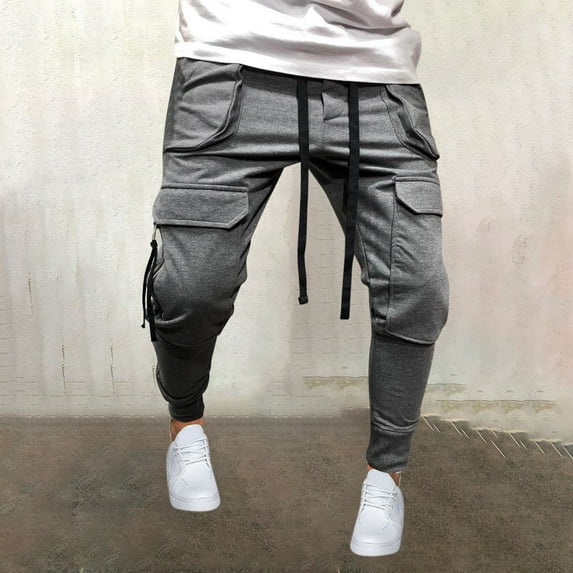 Todqot Men's Cargo Pants- Multiple Pockets Stretch Big and Tall Plus Size Casual Relaxed Fit Abrasion Resistant Jogger Pants Gray XXL