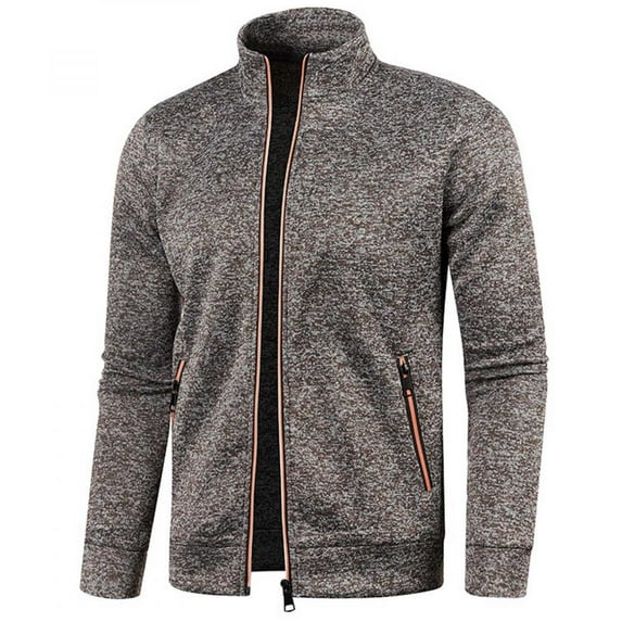 Todqot Men's Sweater Coat- Fleece Lightweight Zipper Hoodless Outwear Casual Jackets for Men Coffee XXXL