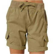 TDOQOT Todqot Shorts for Women- Loose Quick-drying High Waist Summer New Cargo Pants Brown S
