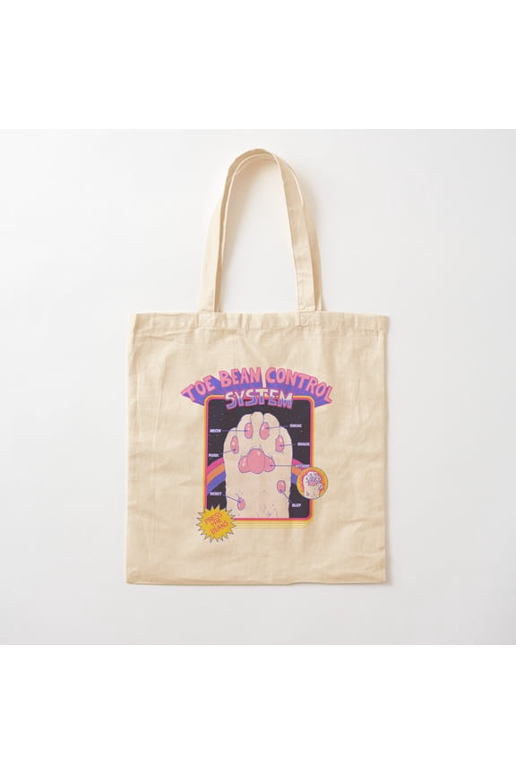 Toe Bean Control System Canvas Tote Bags, Reusable Shopping Bag
