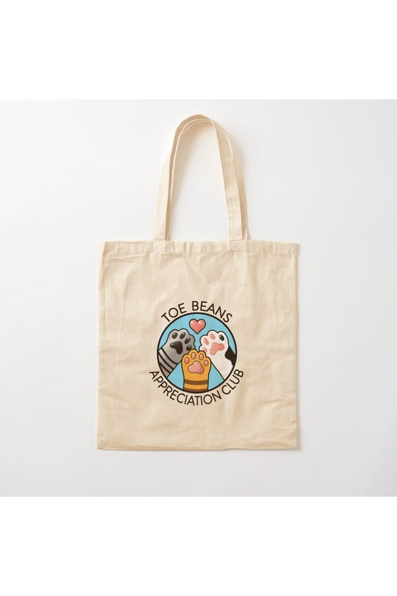 Toe Beans Appreciation Club Canvas Tote Bags, Reusable Shopping Bag