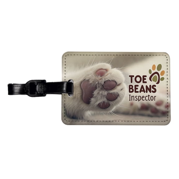 Toe Beans Inspector Cat Paw Funny Faux Leather Travel Luggage Tag