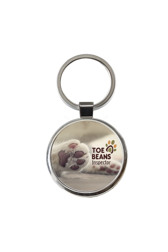 Toe Beans Inspector Cat Paw Funny Metal Round Keychain