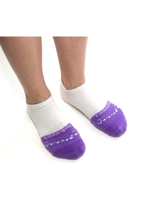Women’s Toe Protection Socks with Extra Toe Cushioning for Runners, Hikers, & Skiers - (One Size) 2-Pack Pink/Purple