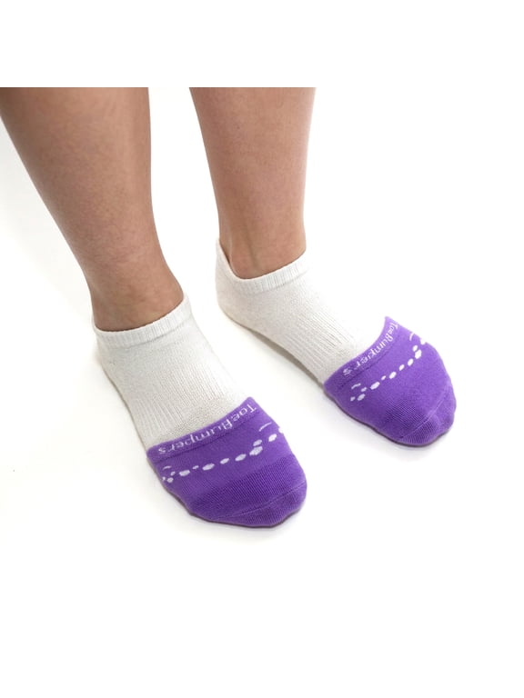 Womens Toe Protection Socks with Extra Toe Cushioning for Runners, Hikers, & Skiers - (One Size) 2-Pack Pink/Purple