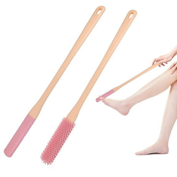 Toe Cleaning Brush, Long Handle Toe Seam Massage Brush Soft Shower Foot Scrubber Brush Lotion Applicator for Feet Cleaners Toe Gap Cleaning Foot File for Seniors Elderly Men Women