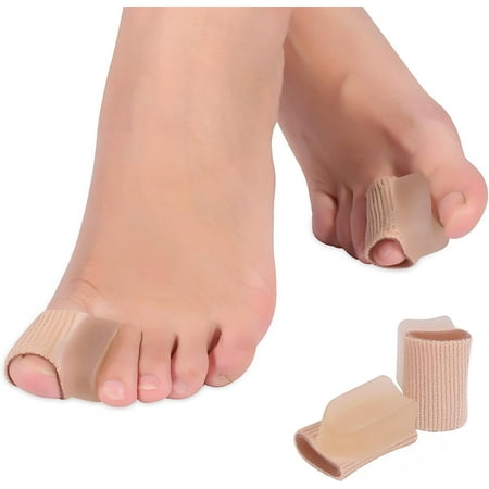 Toe Cushions for Pain Relief,4Pcs Toe Guards,Toe Sleeves Bandage,Toe Protector Straighters Sleeve Tube with Big Toe Gel Spacers