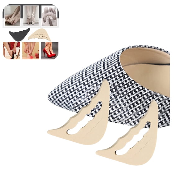 Toe Inserts for High Heels, Soft Forefoot Shoe Toe Plug Pads, Reusable Shoe Space Filler Inserts to Prevent Feet Slipping Forward Beige
