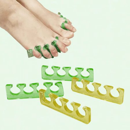 Soft Gel Toe Nail Separators for Pedicure, Ergonomic Design, Reusable, Multi-Purpose