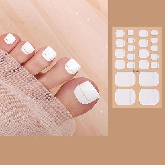 Toe Nail Stickers Full Nail Wraps Solid Color Toenail Polish Strips for Women Self Adhesive Toe Stickers Polish Gel Toenails Stickers