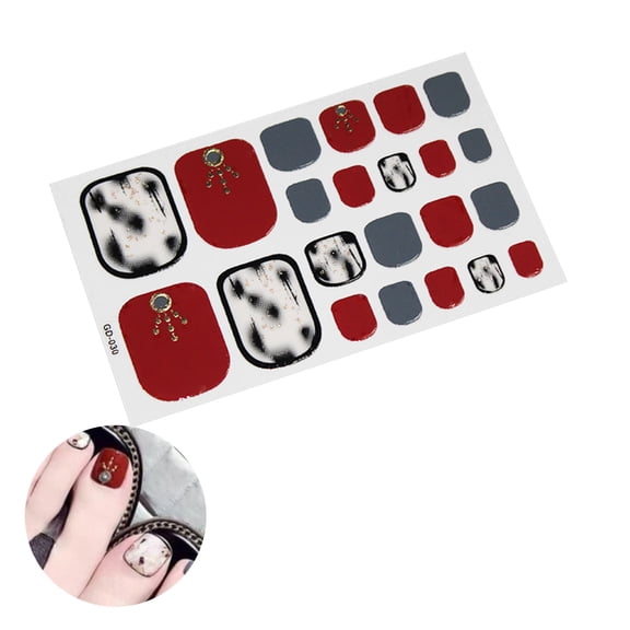 Toe Nail Stickers Full Nail Wraps Toenail Polish Strips Self Adhesive Toes Sticker Nail Polish Gel Toenails Stickers