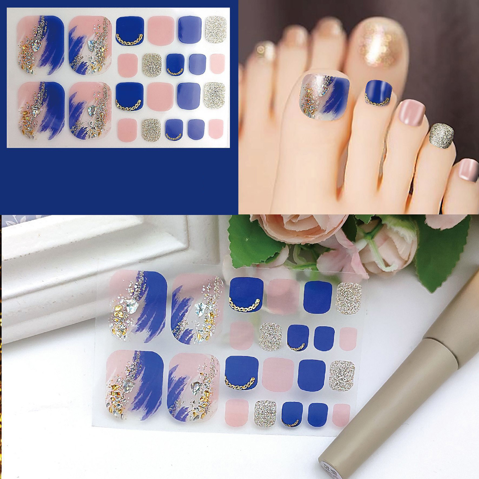 Toe Nail Stickers Summer Toe Nail Stickers Nail Stickers Mini Beads ...