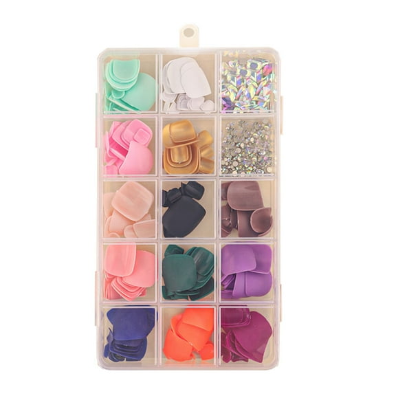 Toe Nails, Short Square Full Cover, Acrylic False Toes Nails. Artificial Glue-on Toenail With decorative drill for Women Girls Nail - Style:Style 2