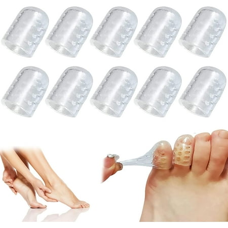 Toe Protector, Silicone Breathable Toe Covers, Clear Silicone Anti-Friction Toe Protector (10PCS)