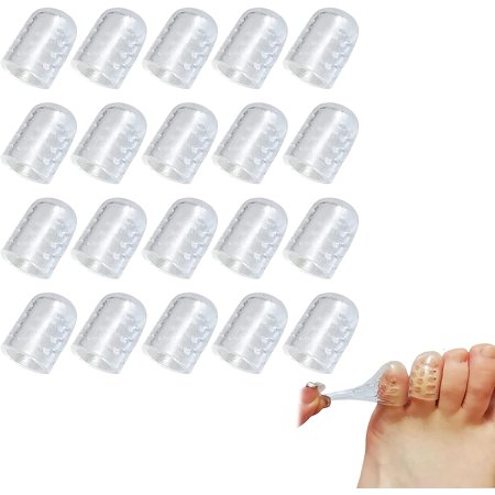 Toe Protector, Silicone Breathable Toe Covers, Clear Silicone Anti-Friction Toe Protector (20PCS)