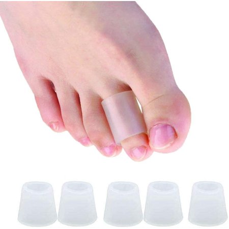 Toe Protectors Toe Sleeves Toe Tube Pads for Hammer Toe Relieving Toe Pain 5 Pairs